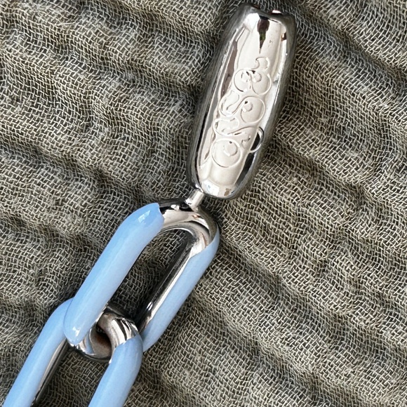 New OSSA NEW YORK Cable Chain Wristlet Blue 2 OF THEM Pave Disco ball Black - Picture 2 of 4